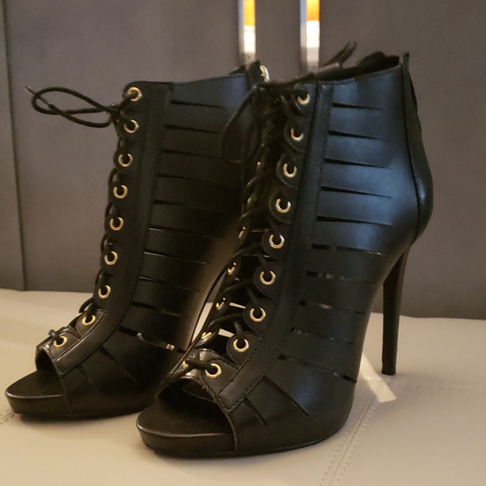 Black Open Toe Bootie - Picture 4 of 4
